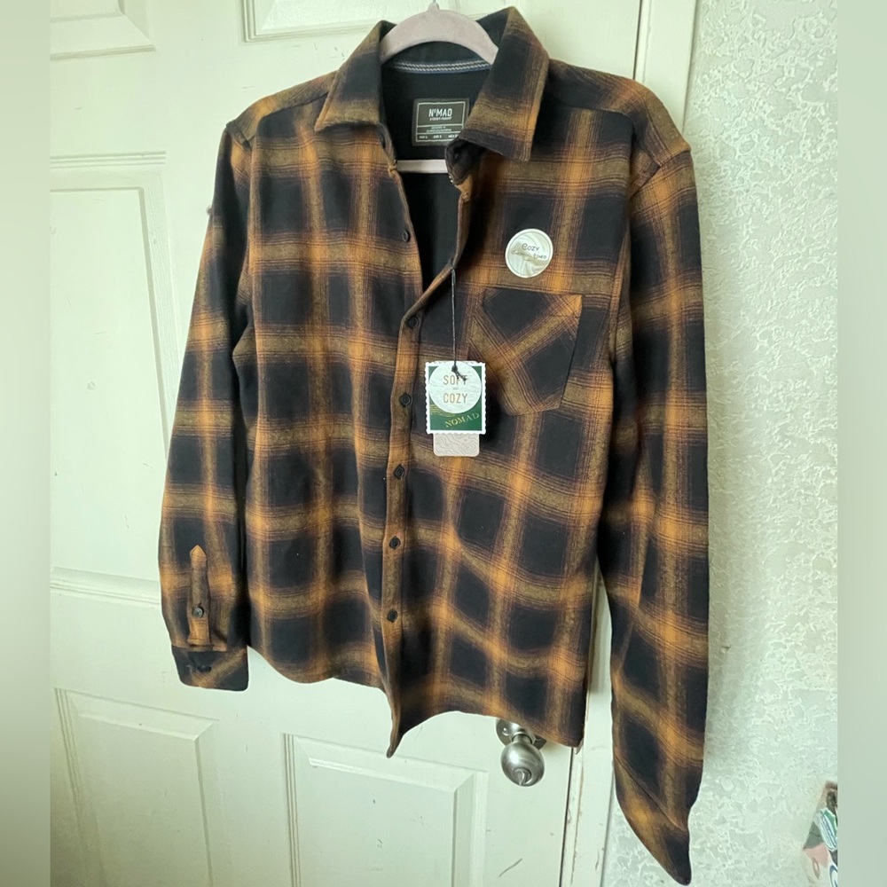 Nomad rust plaid black Sierra lined flannel NWT SZ S!
